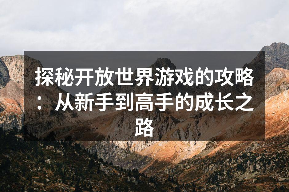 新手玩家在游戏中的探索